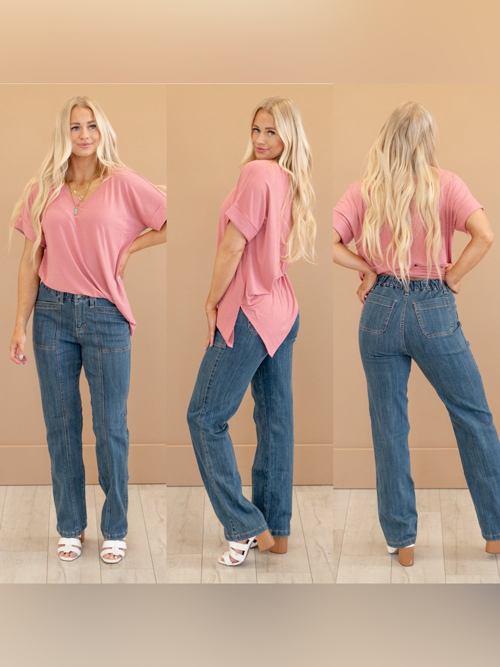 Judy Blue High Rise Elastic Waist Straight Leg Jeans Womens Size 26